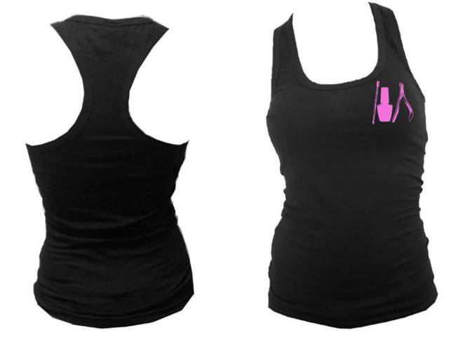 Nail technician tech black v neck women tank top L/XL